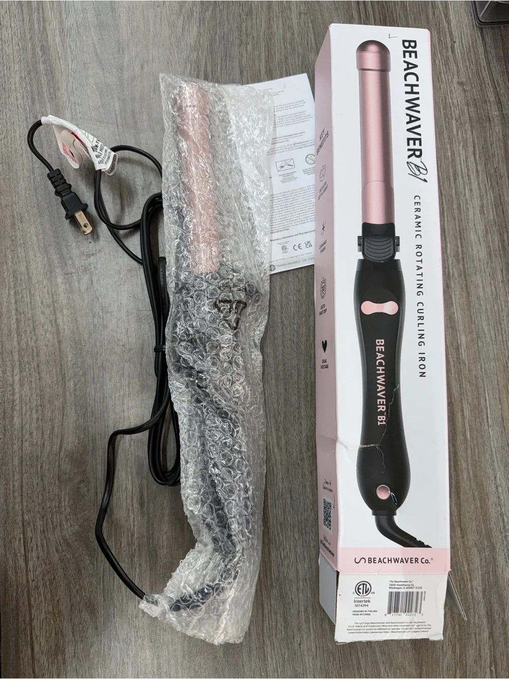 BEACHWAVER B1 Rotating Curling Iron - Midnight Rose/Black